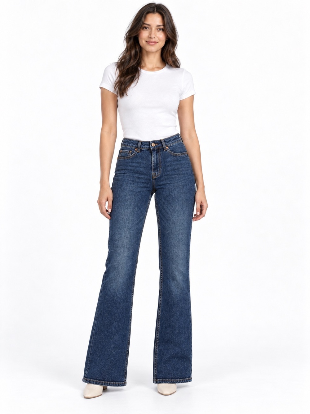H&M Divided Women’s Blue Flared High Jeans Size 6